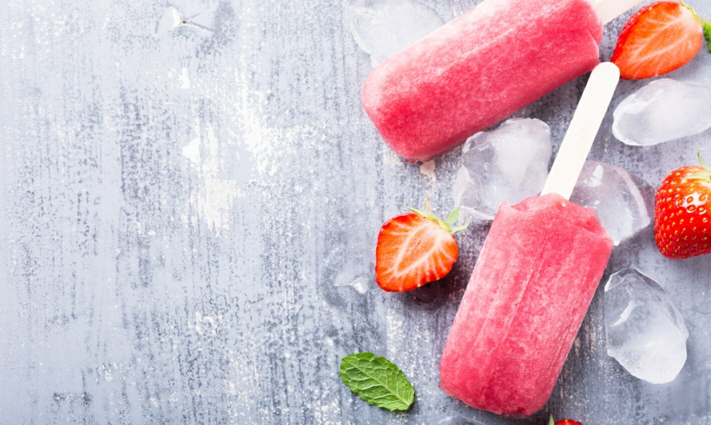 homemade ice lollies strawberry