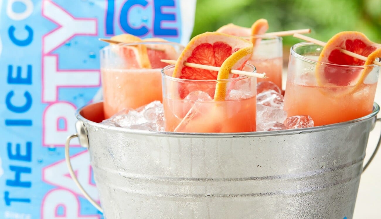 Ice cold bucket and drinks
