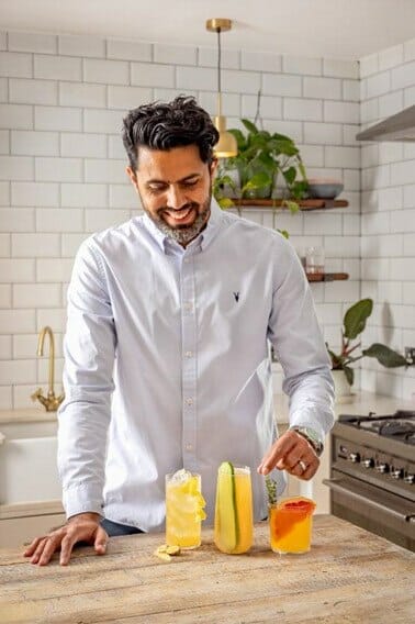 Pritesh Mody making cocktails