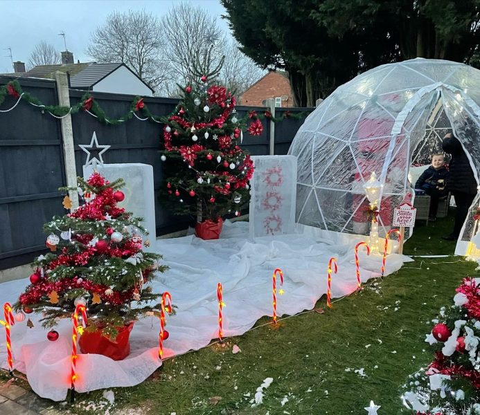 icy christmas garden makeover