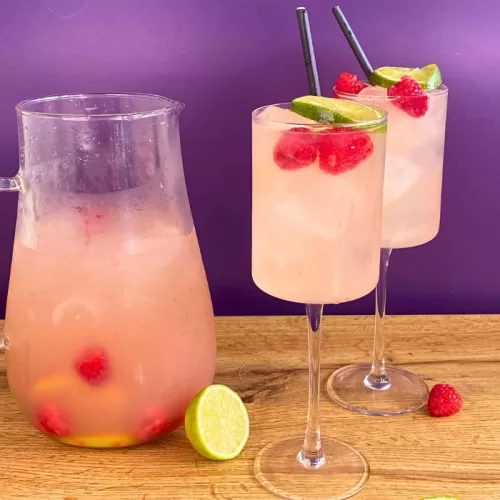 raspberry and lime prosecco punch
