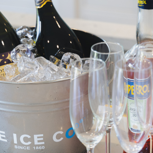 Pimp your prosecco station for a hen do with selection of liquers, fresh juices and purees