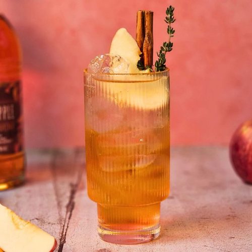 Kin Toffee Apple Spritz cocktail with cinnamon, apple and thyme