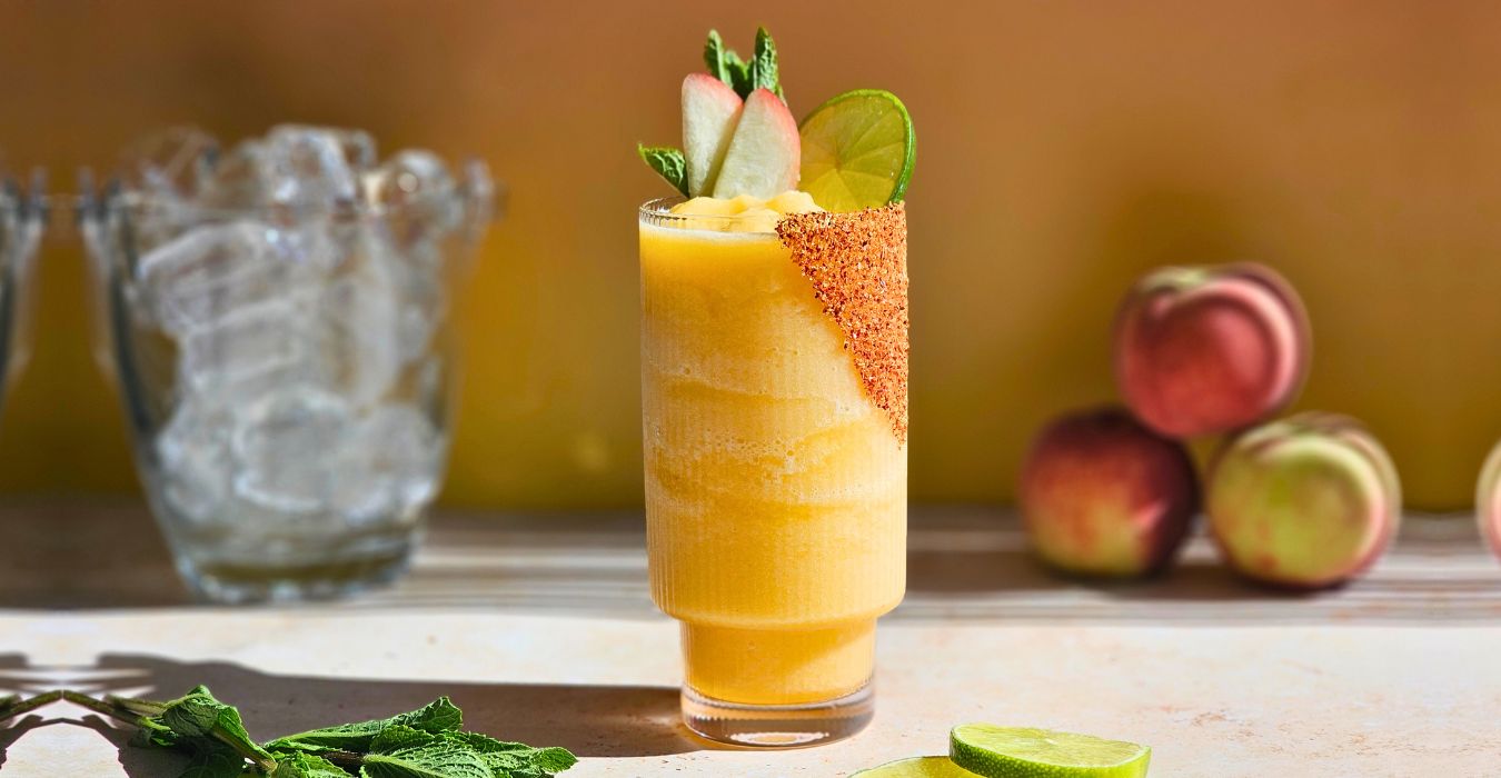 frozen hot honey peach margarita