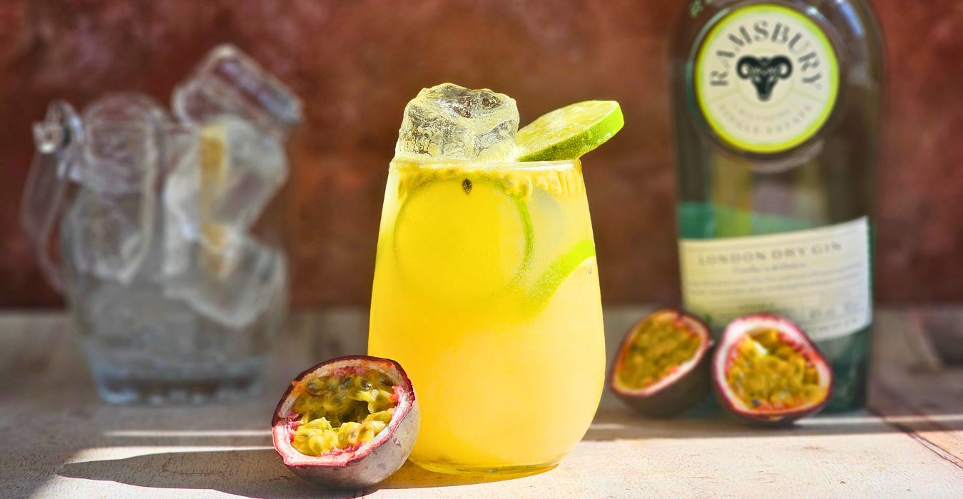 Ramsbury Passion Fruit Gin Fizz coctail recipe
